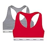 Women's Originals Racerback Bralette Pack, Breathable Stretch Cotton Bras, 2-Pack
