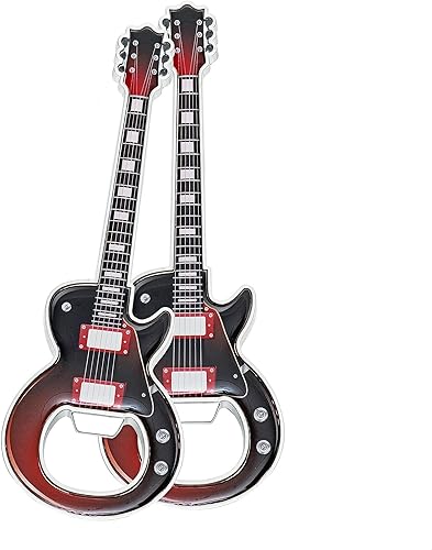 Miniatura 8 de LanHong Juego de 2 piezas para abrebotellas de guitarra, cerveza en forma de guitarra, abridor de botellas, guitarra, regalo para bebedores, amantes