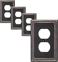 Vista 101 de Paquete de 2 cubiertas de placa de interruptor de luz de doble palanca, cubiertas decorativas de placa de doble interruptor Pearls, placa de pared