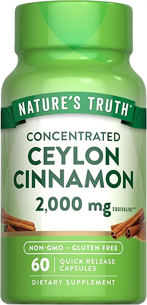 Nature's Truth Ceylon Cinnamon Pill Capsules | 2000mg | Non-GMO & Gluten Free Supplement