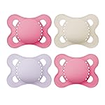 MAM Original Matte Baby Pacifiers, Binky for Girls 0-6 Months, BPA-Free Silicone Nipple, Easy to Clean, Best for Breastfed Babies, Developed with Medical Experts, 4 Count Binkies