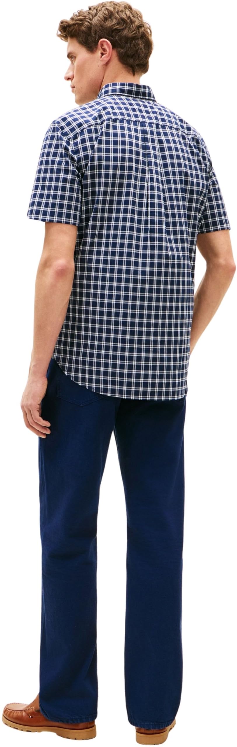 Tommy Hilfiger Herren Flex Poplin Check Ss Rf Shirt Mw0mw42437 S/S Shirt (1er Pack)