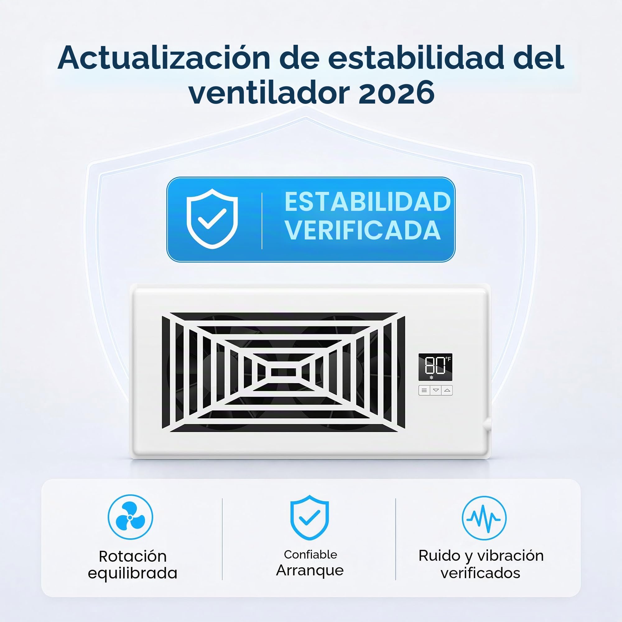 BIOWIND - Ventilador silencioso de registro con 10 velocidades para agujeros de registro de 4" x 10", ventilador inteligente de calefacción y enfriamiento para conductos de aire con control remoto y