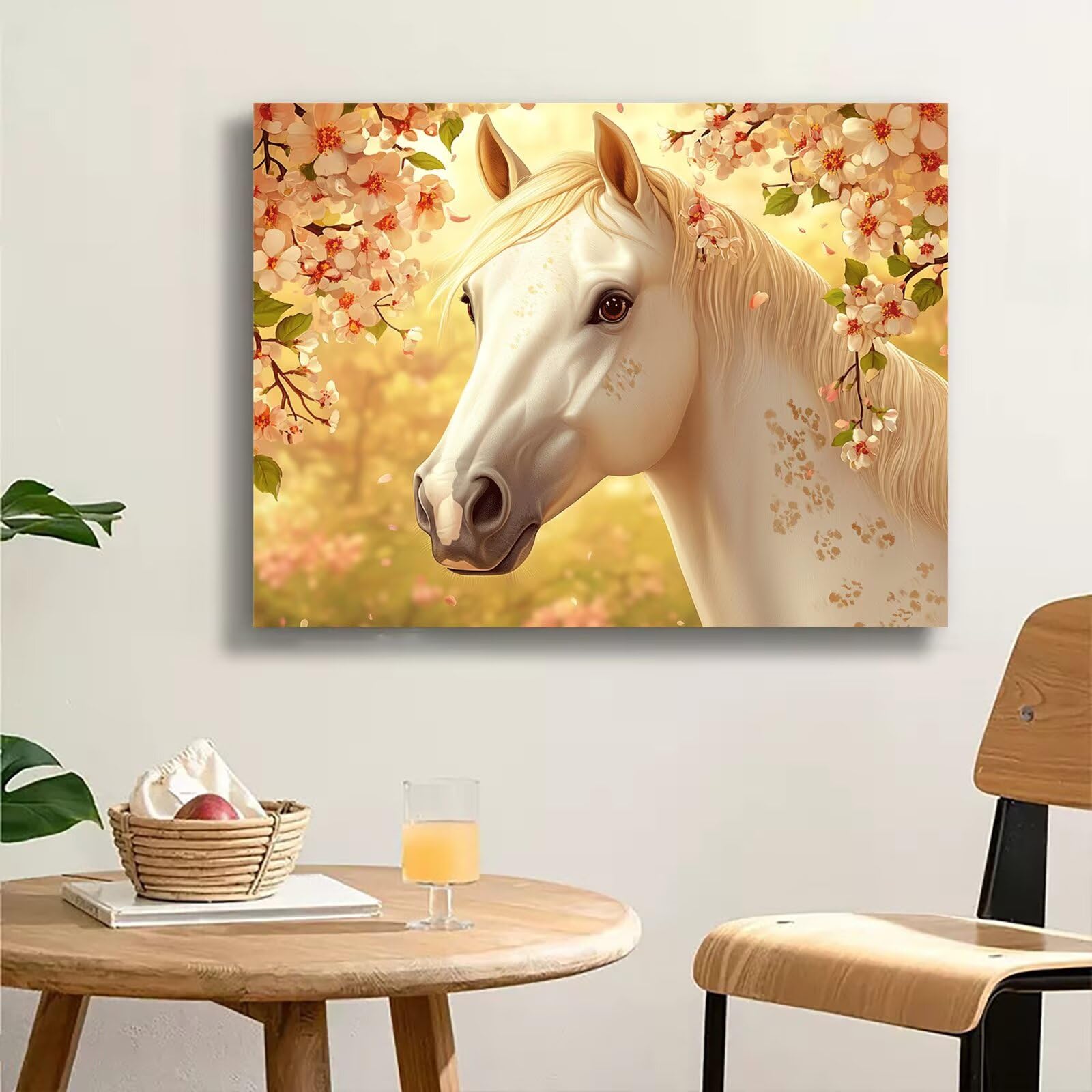 Dipingere con i Numeri Adulti fiore cavallo, Quadri da Dipingere Numerati Fai Da Te per Principianti e Adultis, Olio La Pittura di Numeri Kit, Hobby Creativi Adulti, Decorazioni Casa 90x120cm Q3S-328