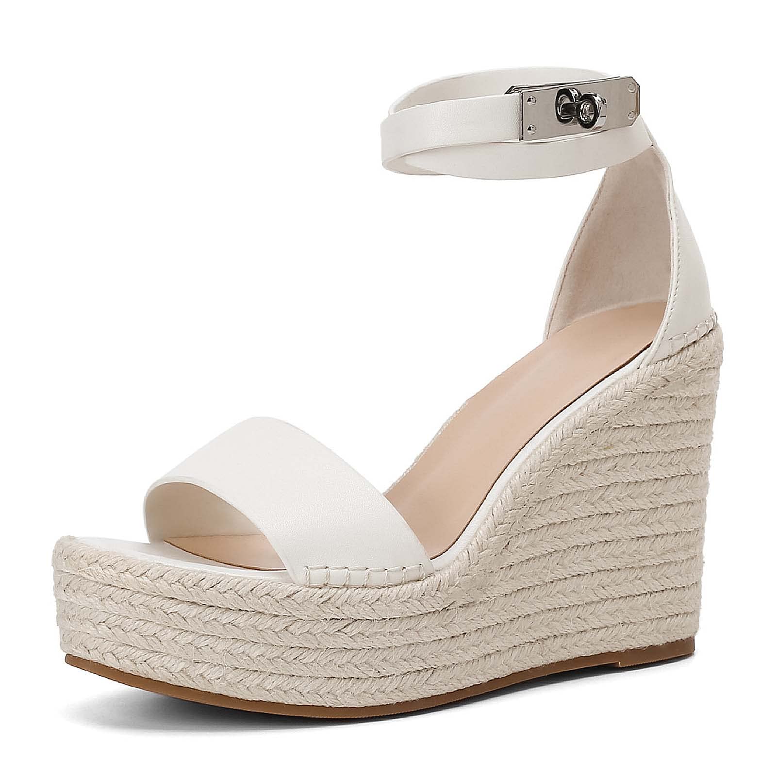 Chaussures de plateforme d'été style nu-pieds ouverts compensés confortables pour dames