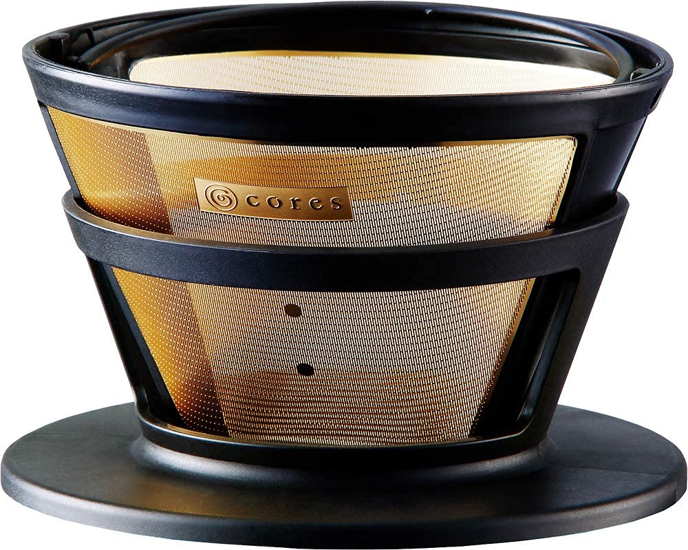 Cores C286BK Gold Filter Pour Over Coffee Dripper 2-8 Cup Reusable Japan