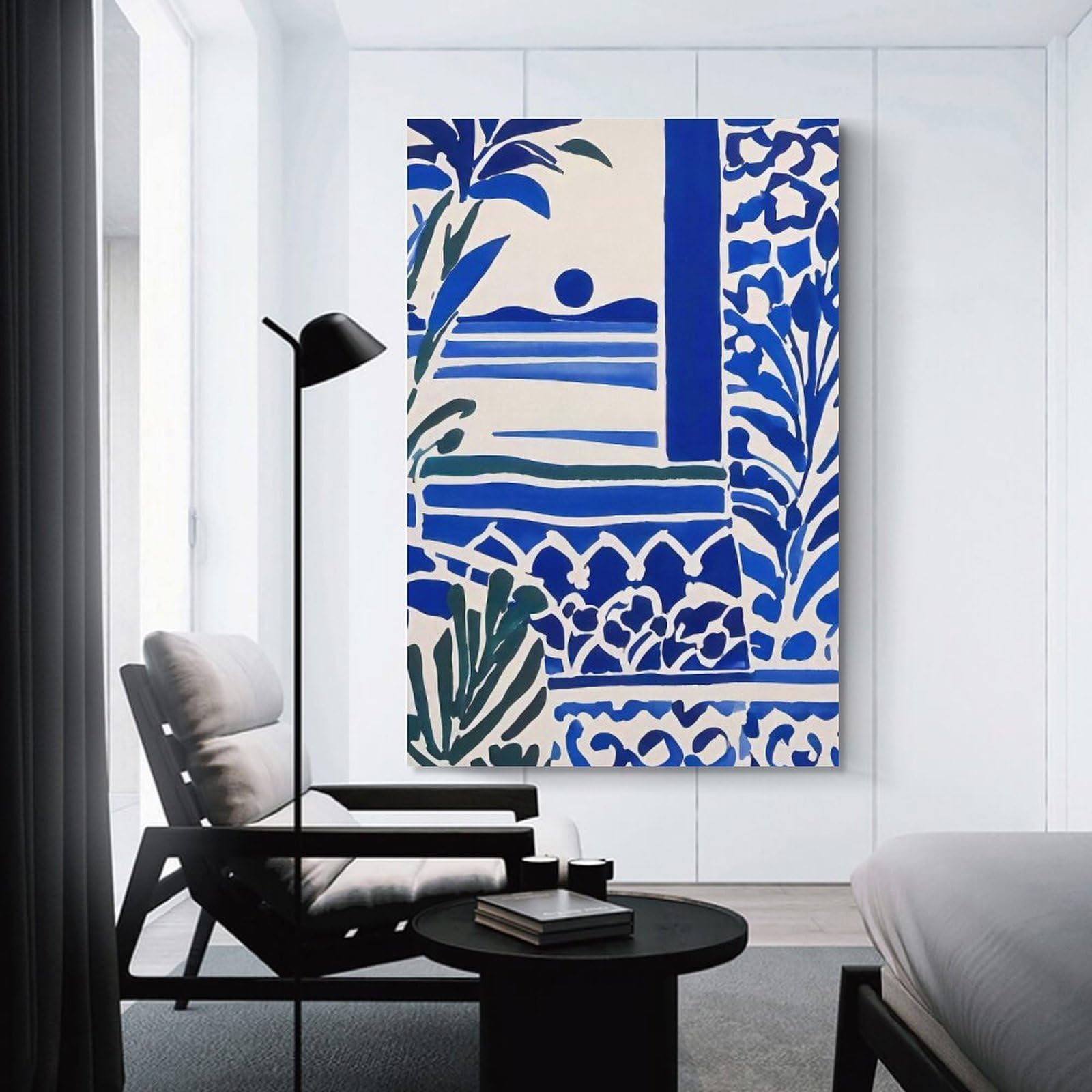 Junmoney Decorative Canvas Print Cote D Azur French Riviera, 24x36inch(60x90cm), for Entrance Walls, Hall Decor Or Foyers, A Stylish Accent for Home Entrances
