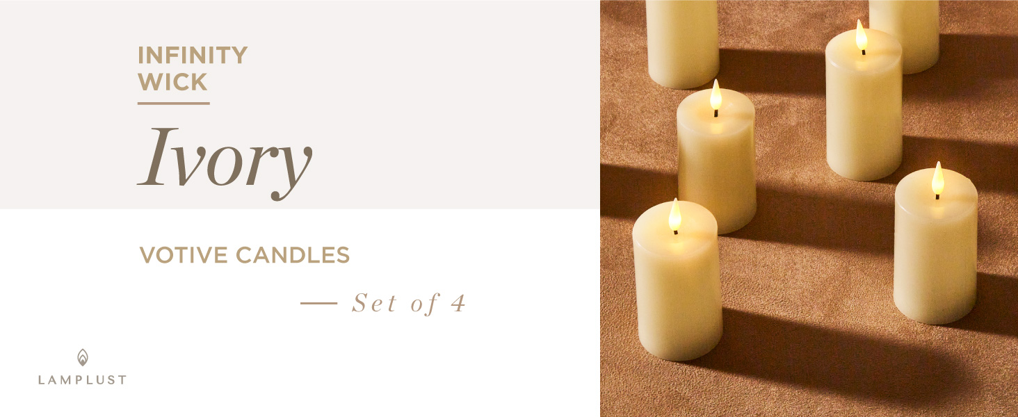 Image of LampLust Flameless Candles Battery Operated with Remote, 3 Inch LED Candles, 4 Pack, Ivory Wax, Flickering Flameless Candles, Remote & Batteries Included, Christmas Indoor Decoration & Wedding Decor