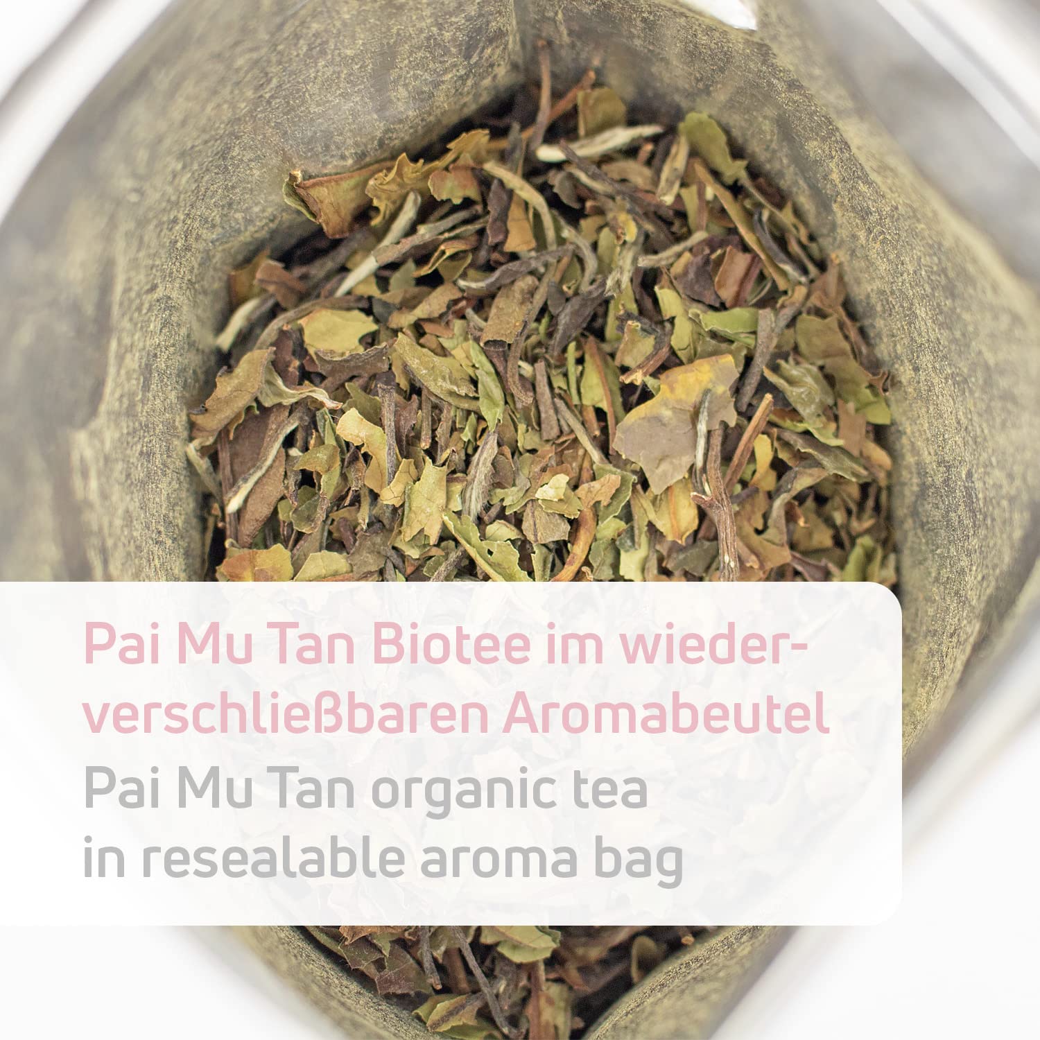 Té Blanco Ecológico - Té Pai Mu Tan. 100 g, hojas enteras - suave, fragante y aromático. (40 tazas) | Tea2Be