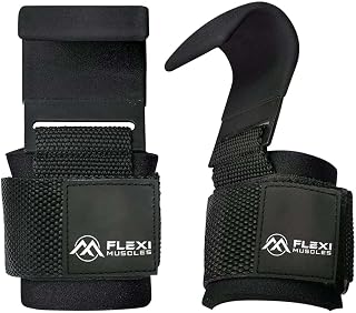 Weight Lifting Hooks (Pair) - Heavy-Duty Wrist Straps with Non-Slip Grip - Ideal for Deadlifts, Pull-Ups, Shrugs, and Powerlifting - Padded Wrist Support for Men & Women