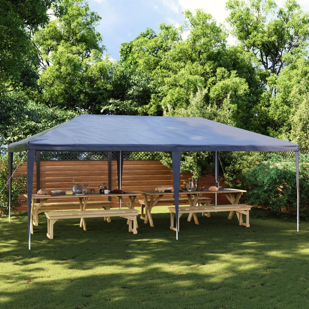 Partyzelt 4x6m Blau Gartenpavillon Pavillon Unterstand Outdoor