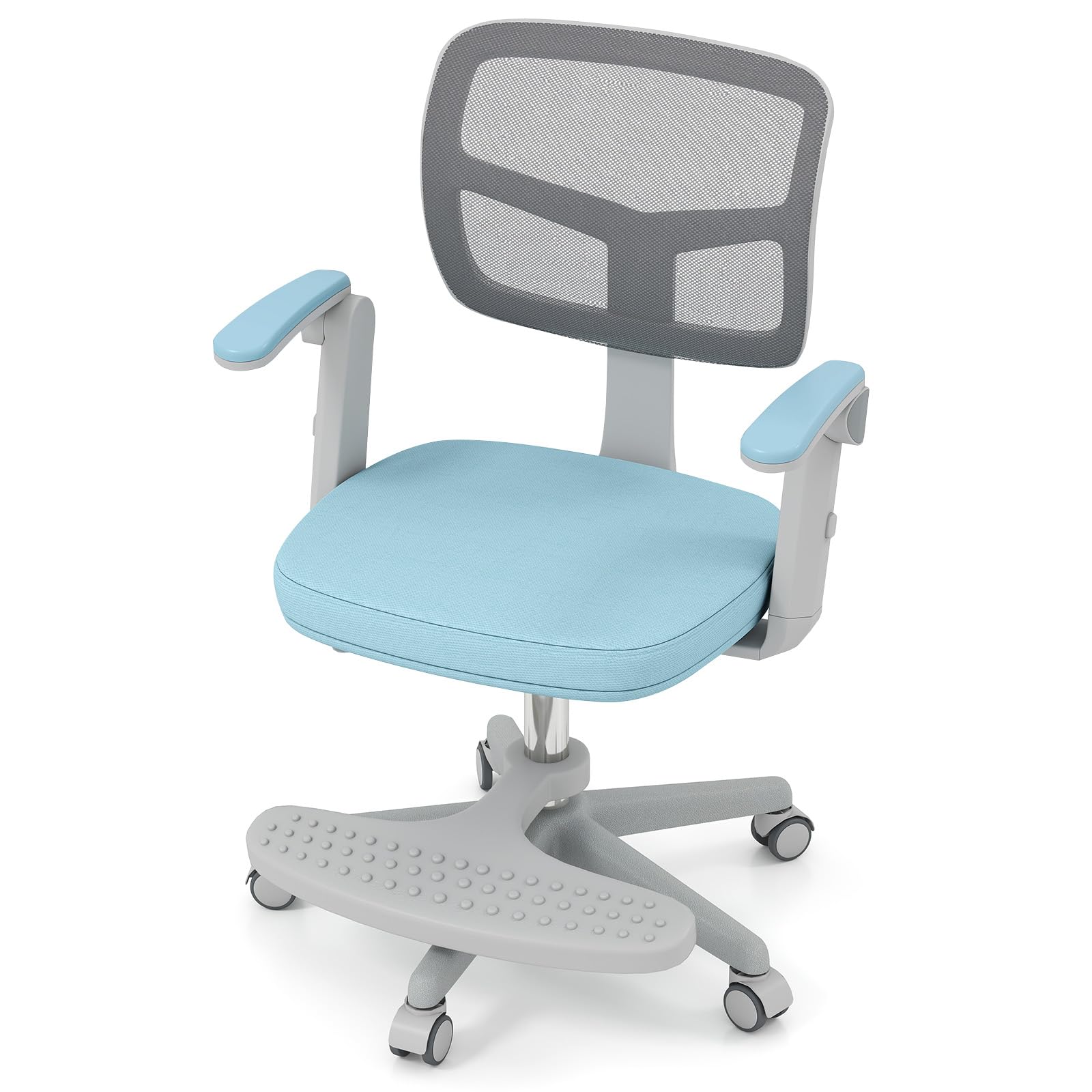GYMAX Kids Desk Chair (Blue, 57x55x80-91cm, with Footrest) — image 1