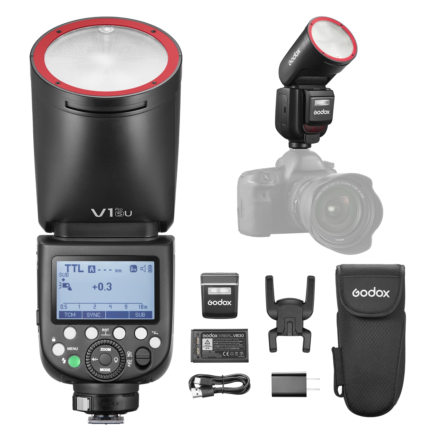 Photo 1 of Godox V1Pro-S TTL Li-ion Round Head Camera Flash
