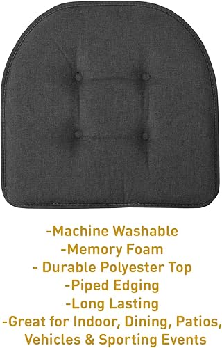 Miniatura 353 de Sweet Home Collection Cojines de espuma viscoelástica para silla, goma antideslizante y parte trasera de goma antideslizante en forma de U de 17 x