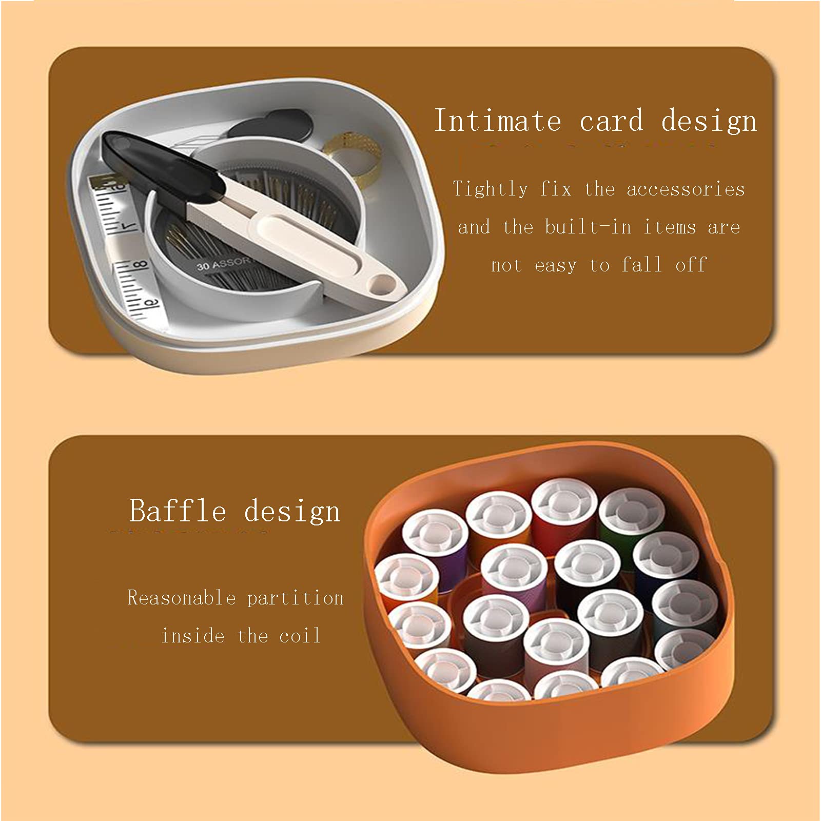 Caja de Costura, Kit de Costura, pequeño y liviano, Adecuado for Adultos, Estudiantes, Viajes, Traje de Costura for el hogar for Principiantes, Naranja, Naranja, 11.3x6.3