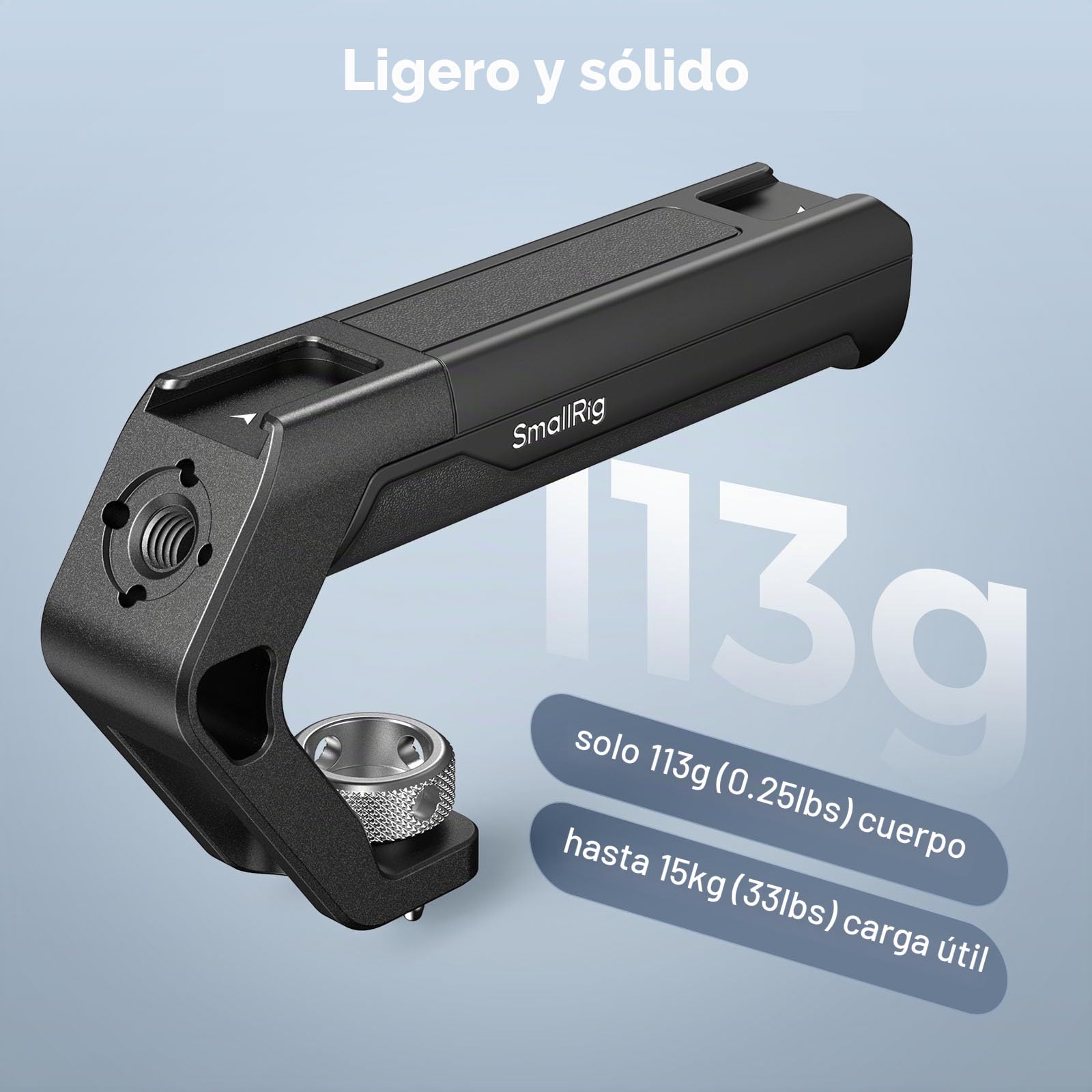 SMALLRIG Mango Superior Liviano con Pasadores de Ubicación de 3/8"-16 para ARRI, Mango Superior para Cámara Pequeña,con Dos Soportes de Zapata Fría - 4757