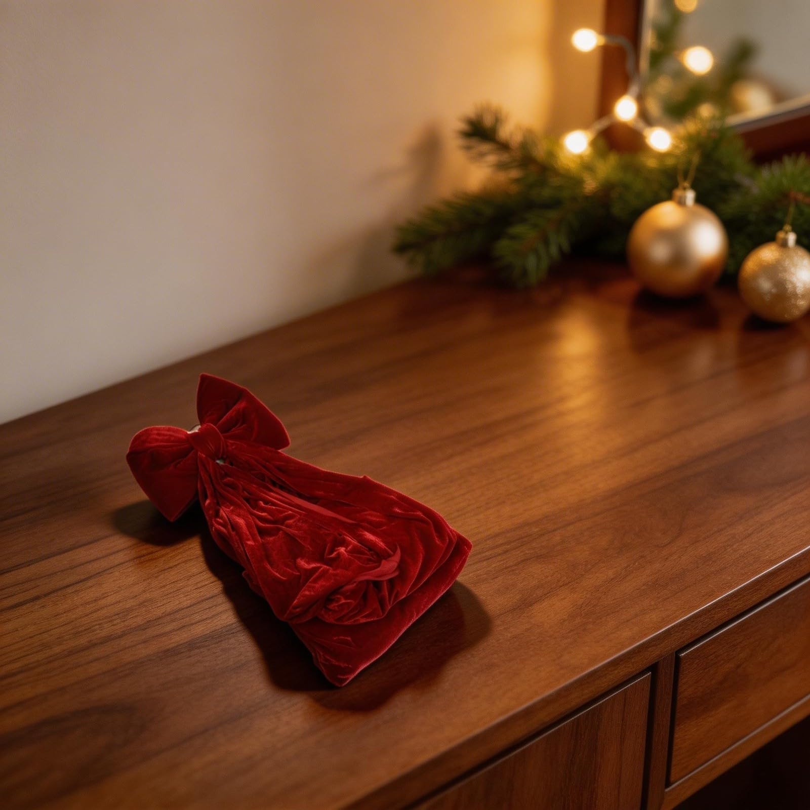 Große Weihnachtsschleife aus für samt 40x200 cm – Rote Burgunder