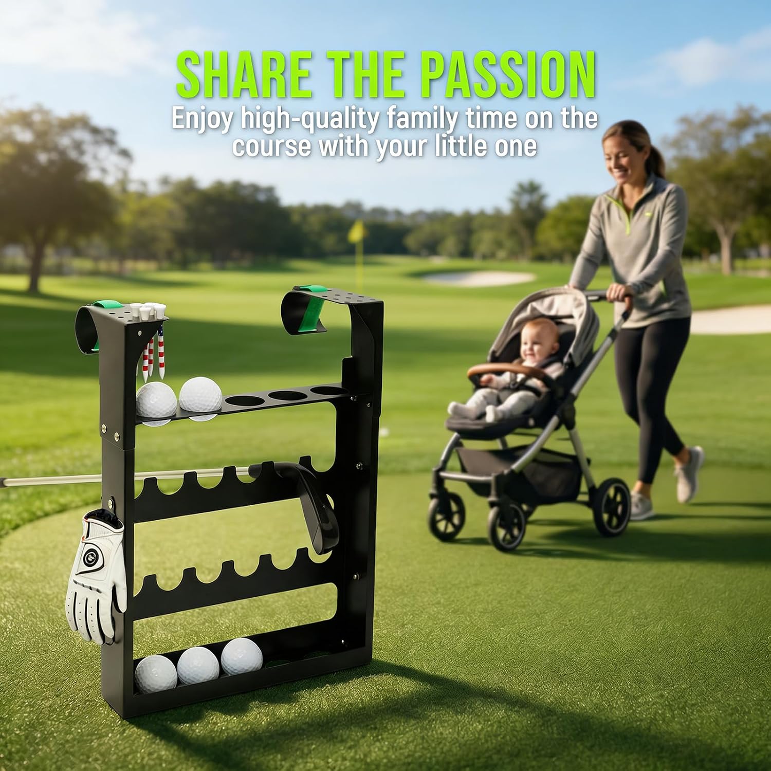 Golf Stroller Attachment,Metal Golf Club Holder for Strollers. image 3