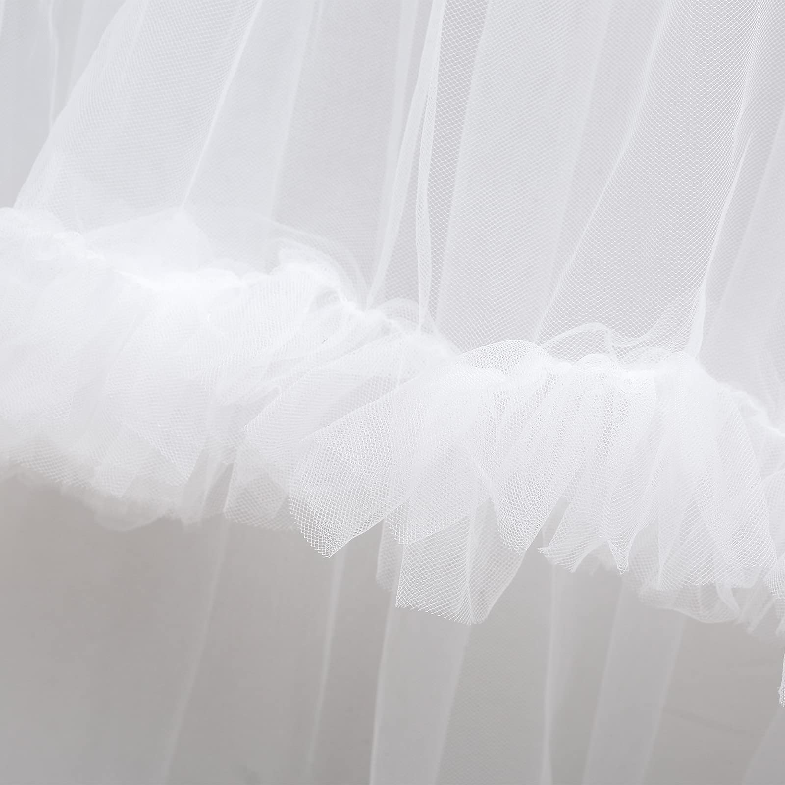 rismart Tulle Gonna Tavolo Tutu Gonne da Tavolo per Baby Shower Bianco,76 H x L 190 cm