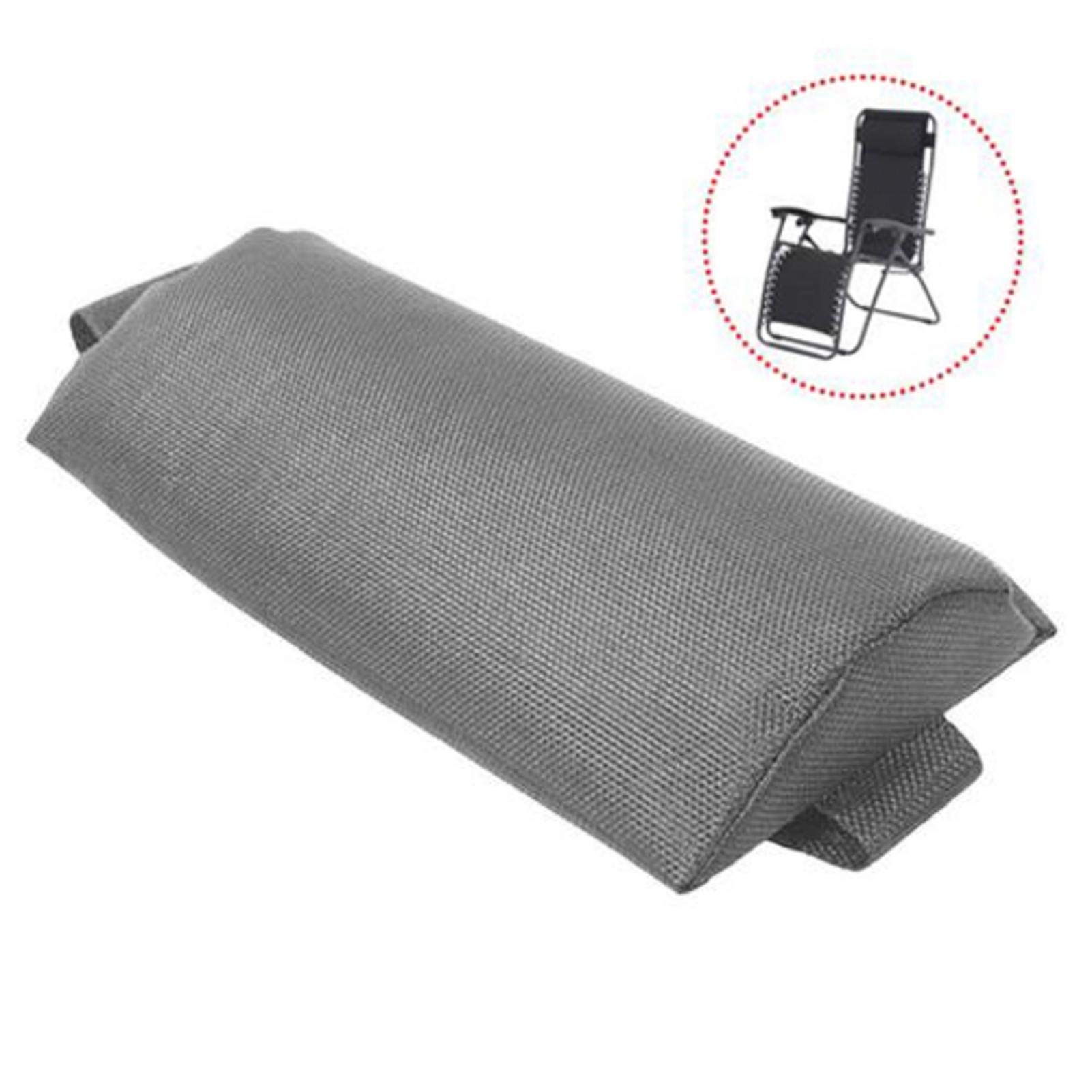 cuscino universale per sedia a sdraio da giardino, sedia a sdraio, cuscino da viaggio, cuscino per il collo con elastico grigio.