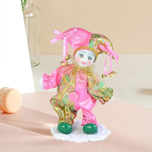 Miniatura 7 de Milageto Muñeca Triangel de porcelana de 6 pulgadas, accesorios de circo, adornos de arte, decoración de escritorio coleccionable con disfraz de