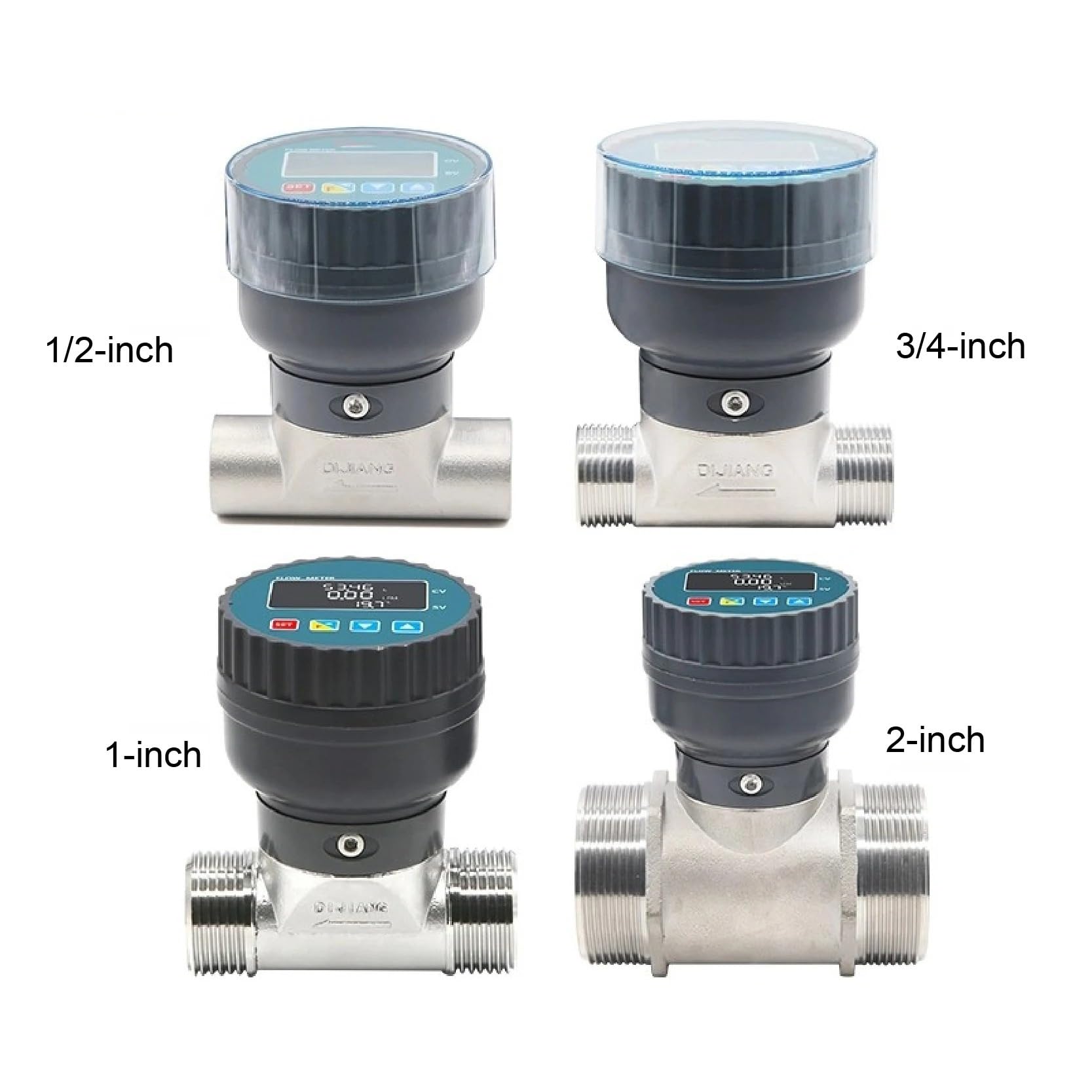 Medidor de Flujo con Pantalla Digital de Acero Inoxidable RS485, medidor de Flujo de Agua líquida de Alta precisión, Sensor de Flujo electrónico for jardín de Granja(DN25)