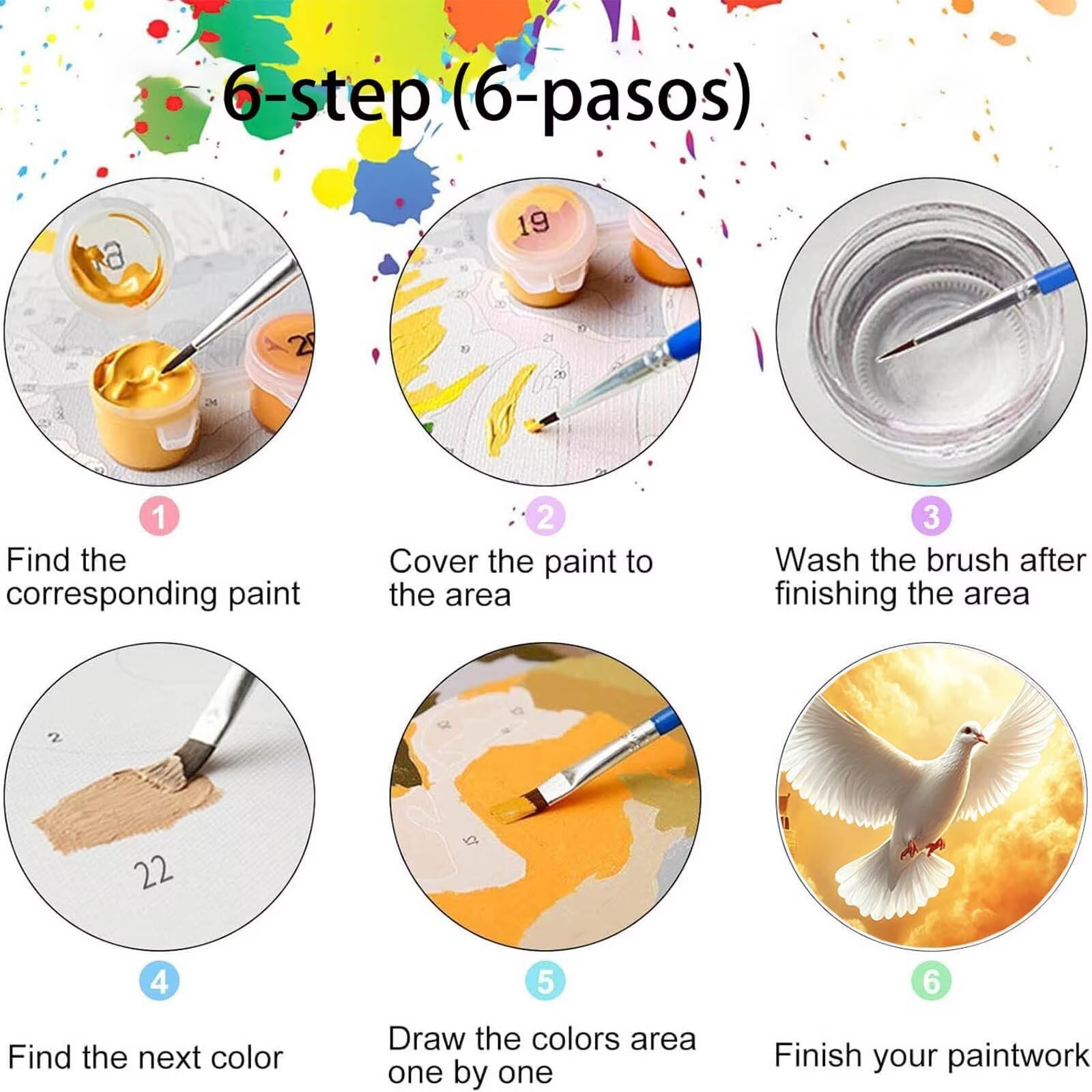 Pintar por Numeros Adultos Pichón, Pintar por Numeros Niños Kit Manualidades Adultos Arca de Noé Cuadros para Pintar por Numeros Pintura Acrílico, Cuadros Decoracion Salon Modernos 80X160cm 7w-D-B
