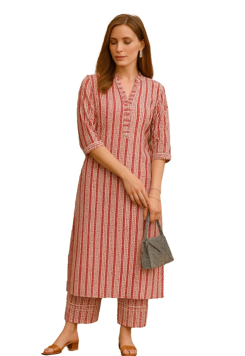 LookMark Women’s Printed Cotton Blend Straight Kurta and Pant Set | Kurta Set for Women | Women Kurta | Women Kurta Sets Kurtis | Women Kurta Pant Set