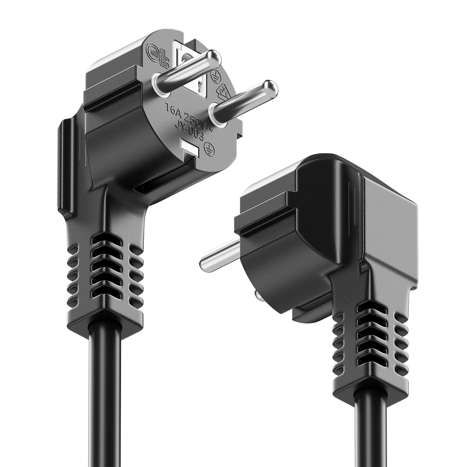 deleyCON Regleta con 5 m, Tres Tomas, Puertos USB, Dos Salidas USB-A para Cargar Móvil y Tableta, Protección contra Sobretensión, Interruptor, Negro — view 5