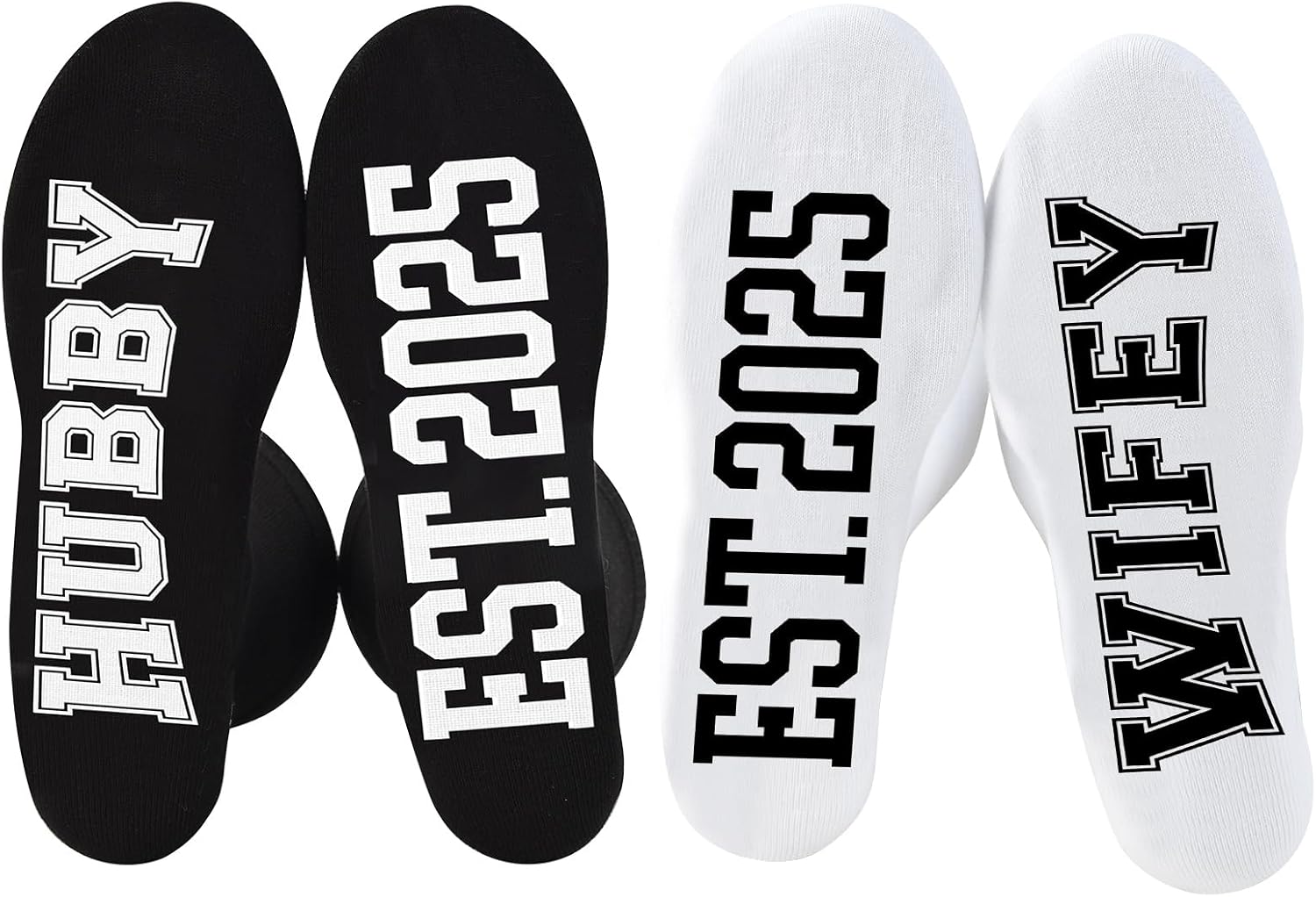 Couples Socks Set Newlyweds Gift – Hubby and Wifey Wedding Socks for Bride & Groom, Engagement Gift - Image 8