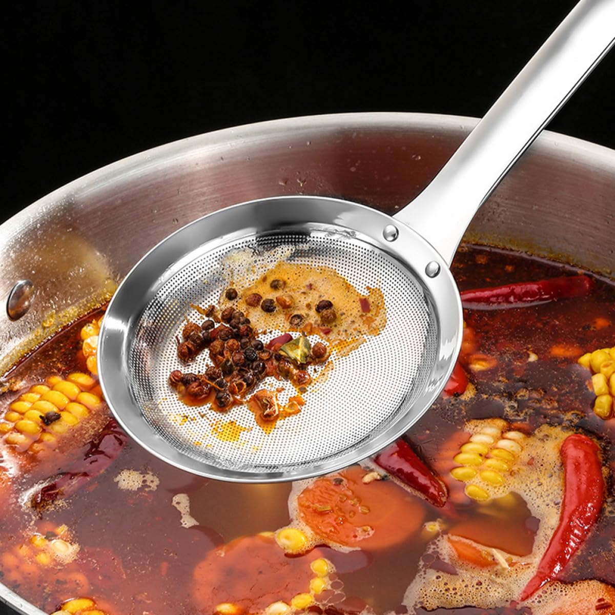 Homoyoyo 3pezzi Colino da Cucina in Acciaio Inox Maglia Fine Setaccio Manico lungo Filtro per Alimenti