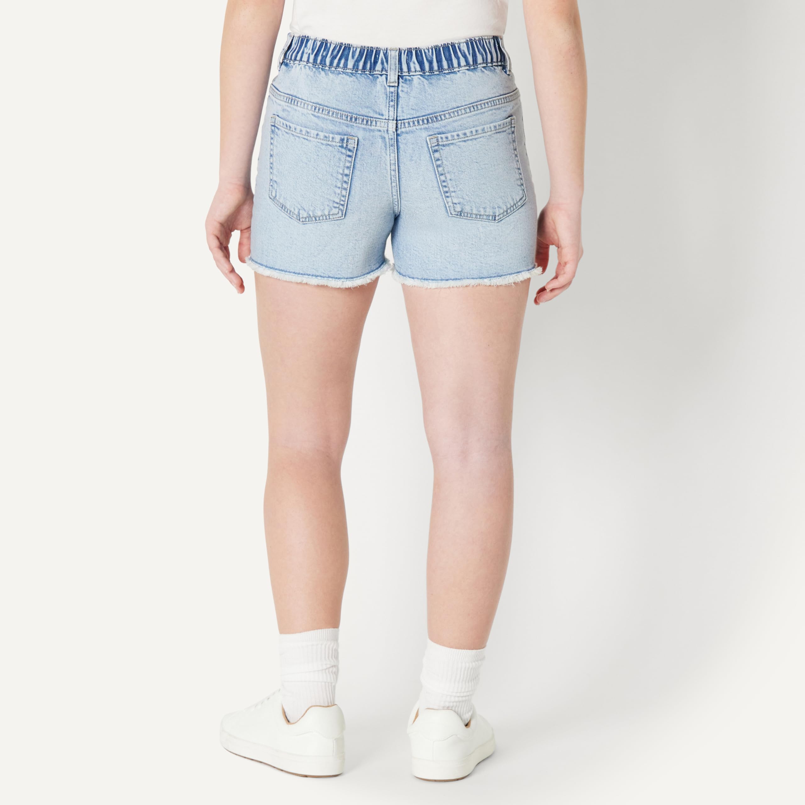 Amazon Essentials Pantalones Cortos Vaqueros de Elasticidad Media y Tiro Medio sin Rematar Niñas