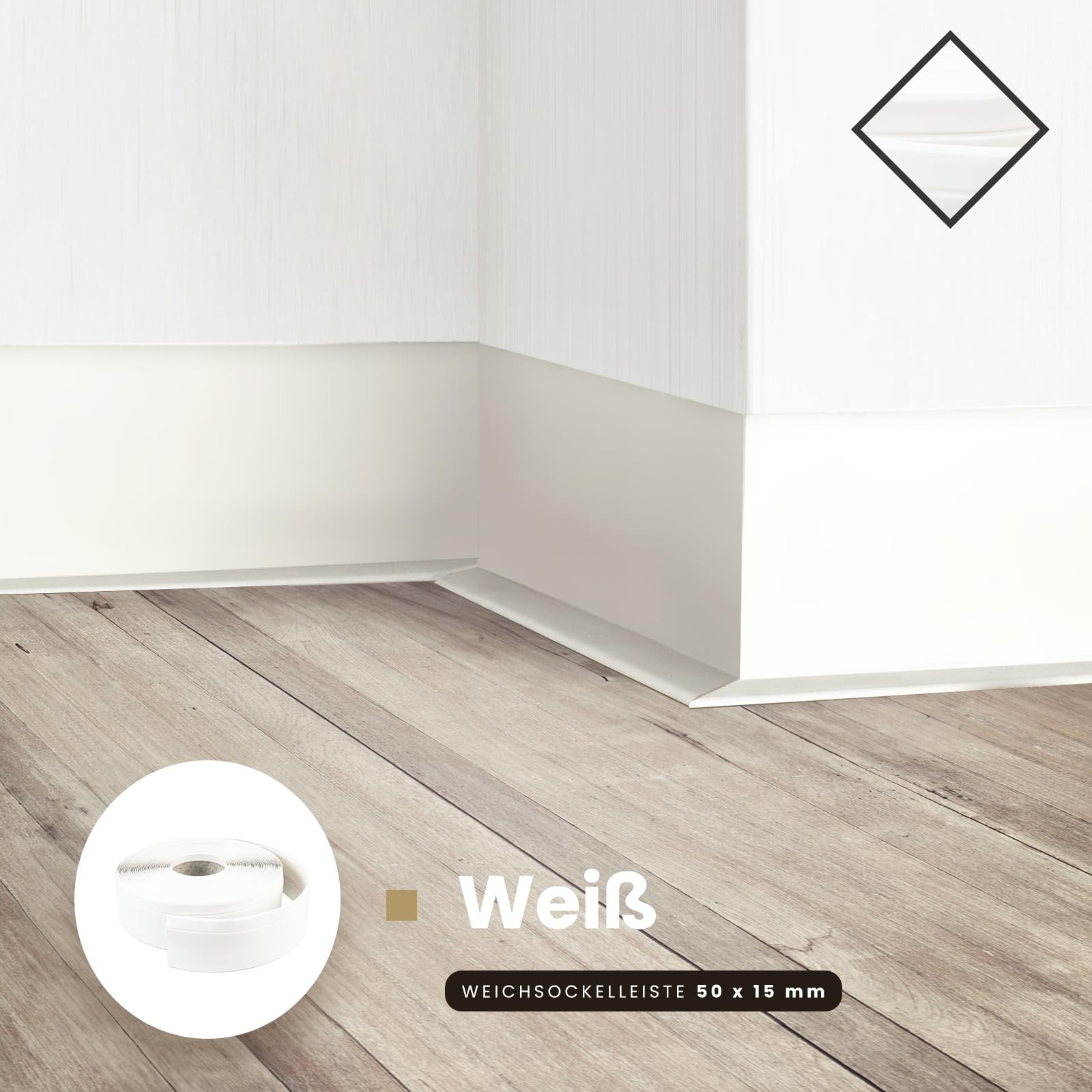 Listello Autoadesivo In PVC Per Finestre - 60mm X 15m, Bianco, Flessibile E Facile Da Installare - Foto 4