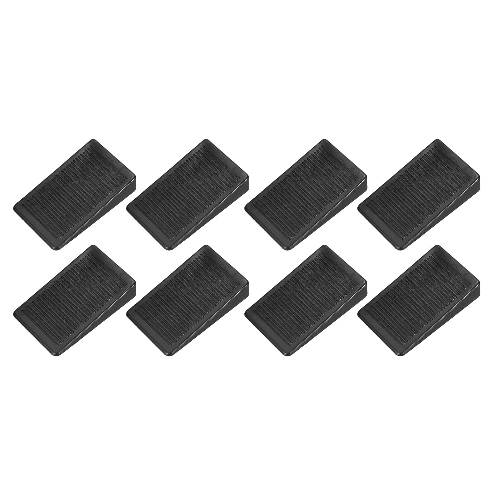 PATIKIL 8 Pcs Rubber Door Stop, 0.4 Inch Height Door Stoppers Wedge Thin Anti-Slip Doorstop for Bottom on Floor Solid Non-Scratching Floor Protectors for Wooden Floor Home Office, Black