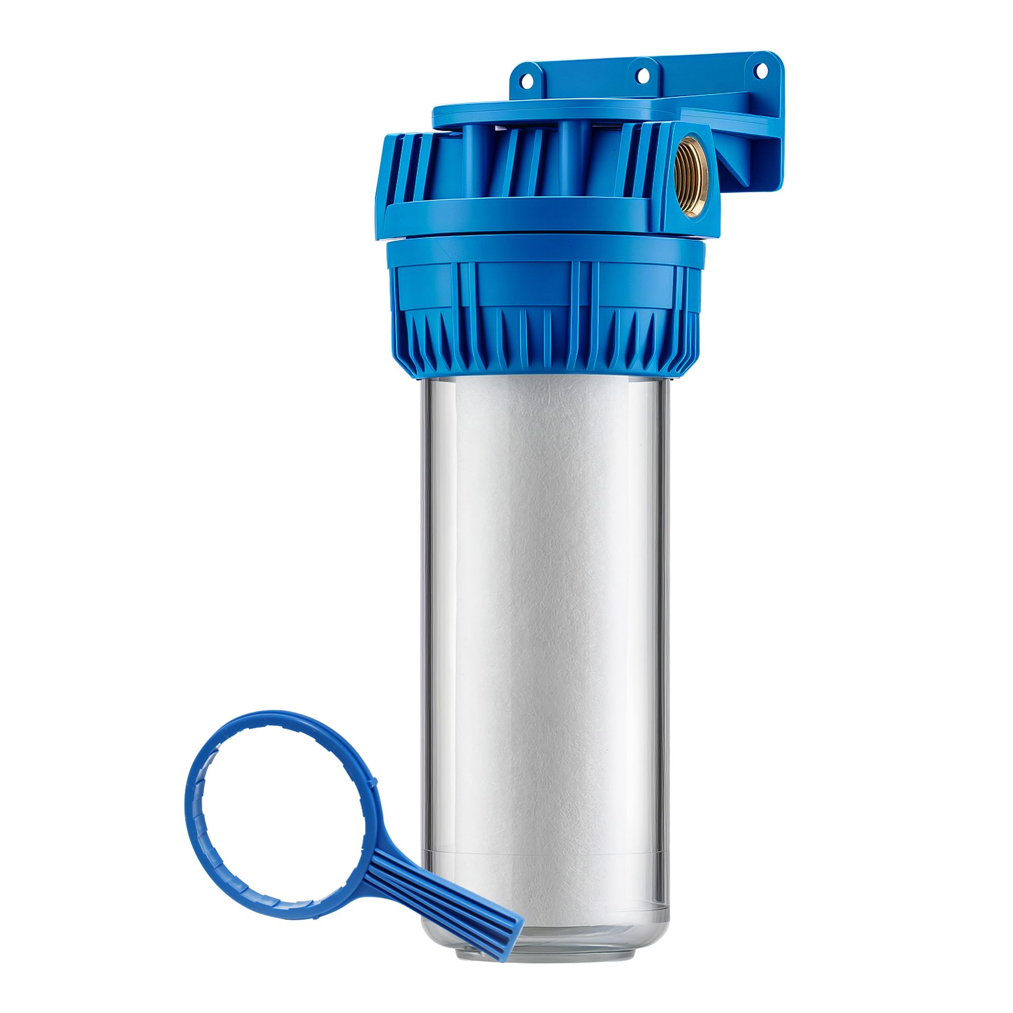 Naturewater NW-BR10A Filtre à eau à 1 étape 5 µ cartouche de 26 16 mm (3/4") cartouche en PP de Ø60 mm support mural pour filtre clé pour filtre filtre à sédiments