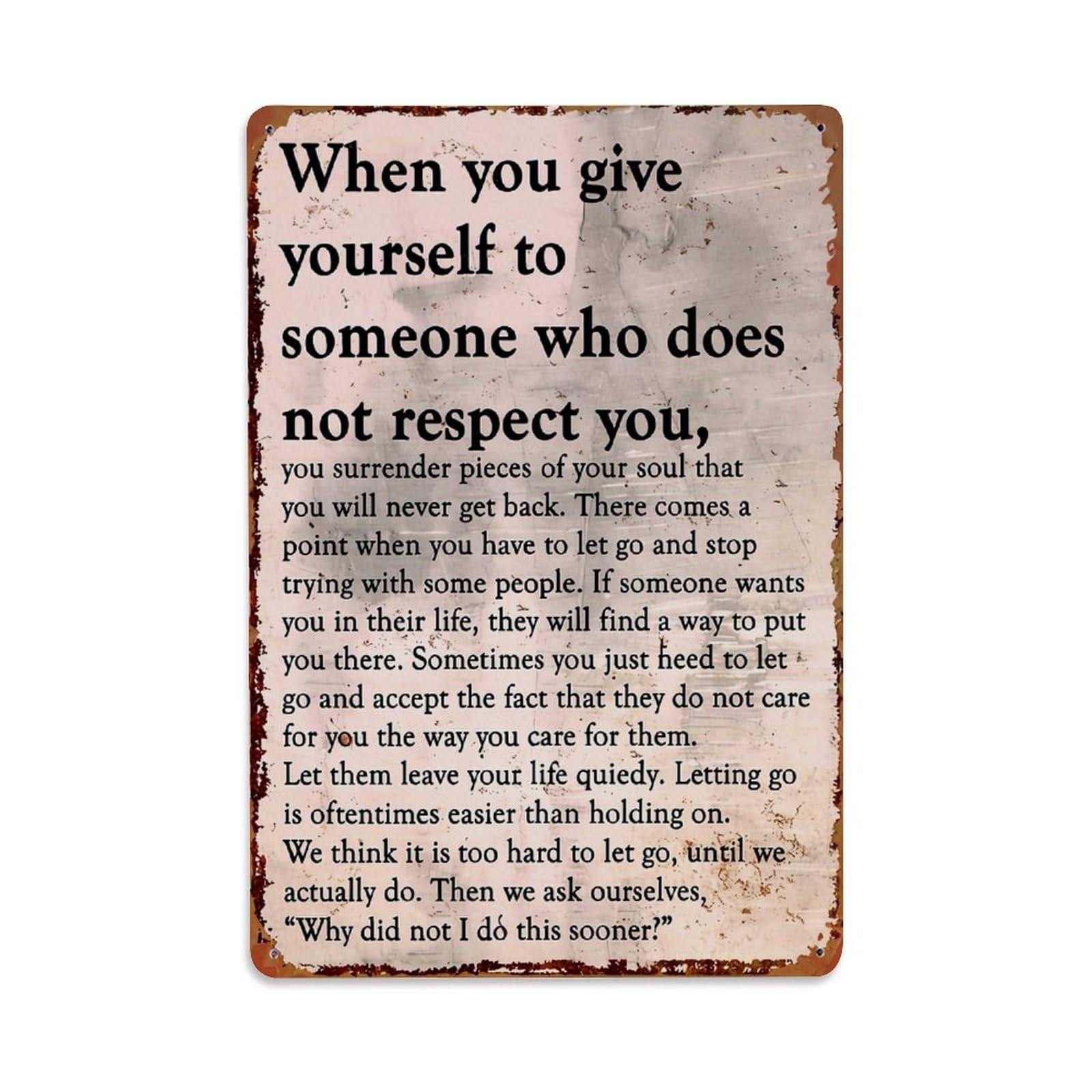 Inspirational Quote Text On Parchment_3 Retro Metal Tin Sign, Vintage Metal Poster for Bar, Home, Man Cave, Kitchen, Laundry Room Art Decor 8x12 Inch