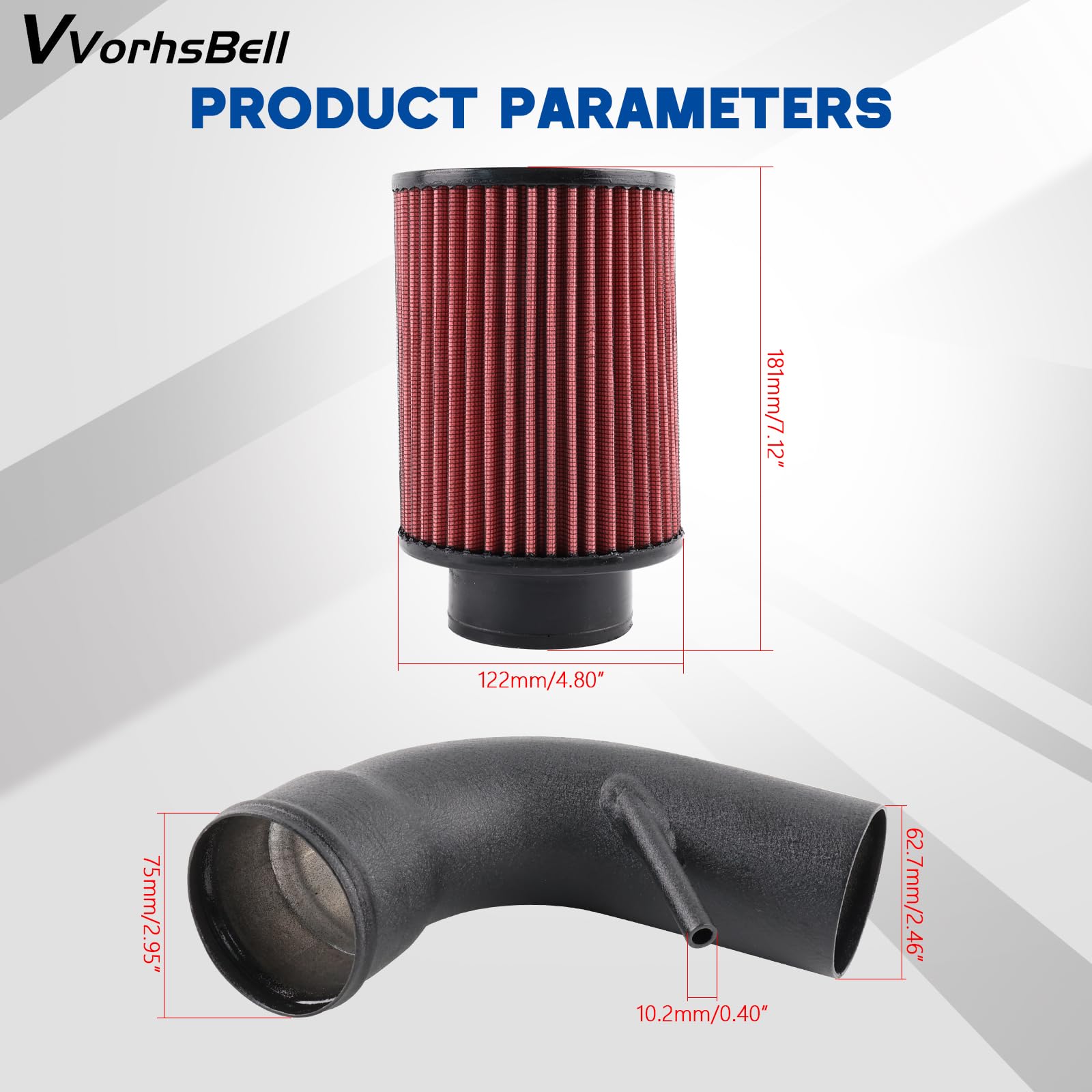 Kit di aspirazione aria fredda compatibile con motori Audi A3 Q2 Q3 VW Golf MK7 1.4L EA211 Sistema di aspirazione dell'aria ad alte prestazioni con scudo termico