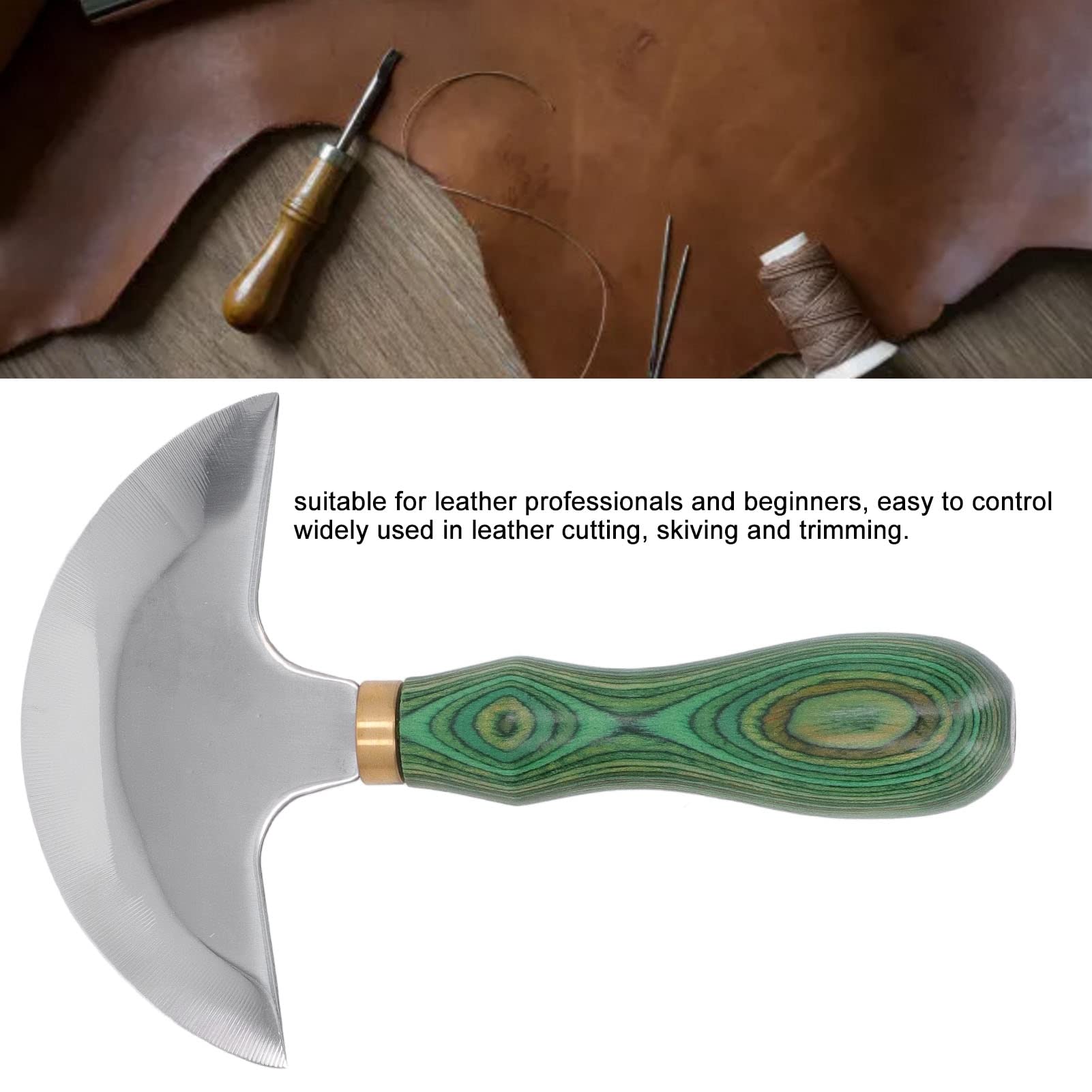 HEEPDD Cuchillo de Cabeza Redonda, Cuchillo de Trabajo de Cuero, Cabeza Redonda, Resistente y Duradero para Manualidades