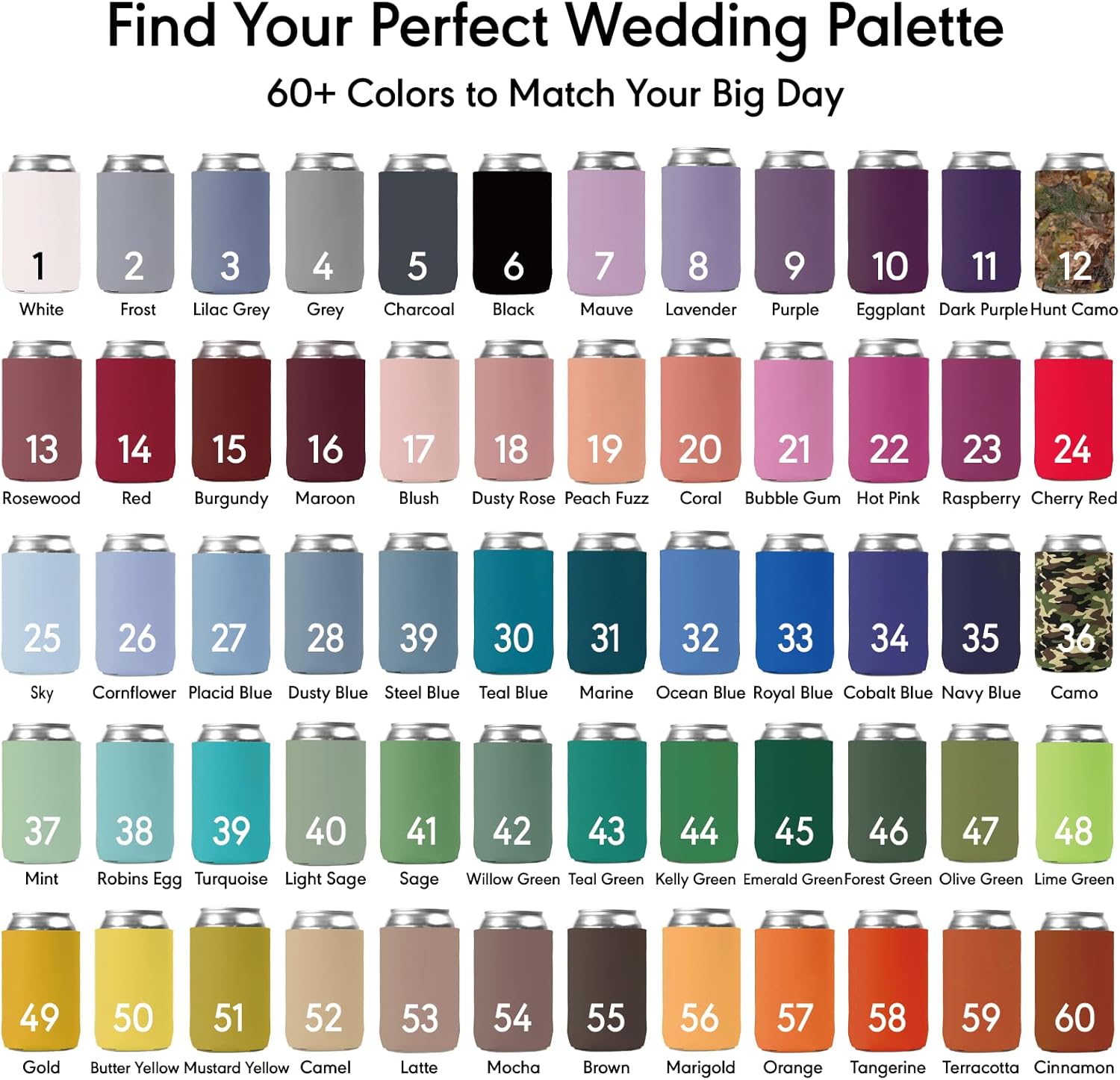 50 PCS Customized Wedding Can Coolers Personalized Wedding Favors Monogram Can Holders (Custom, 50 can cooler)