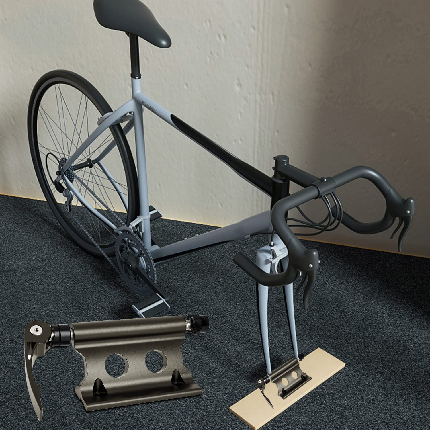Portabici da automobile in lega di alluminio supporto a sgancio rapido forcella anteriore Nero