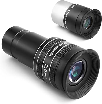 Astromania 17mm 1.25 Inch Plossl Telescope Eyepiece - Bundle with - Telescope Eyepiece 2.5mm Wide Angle 58 Degree