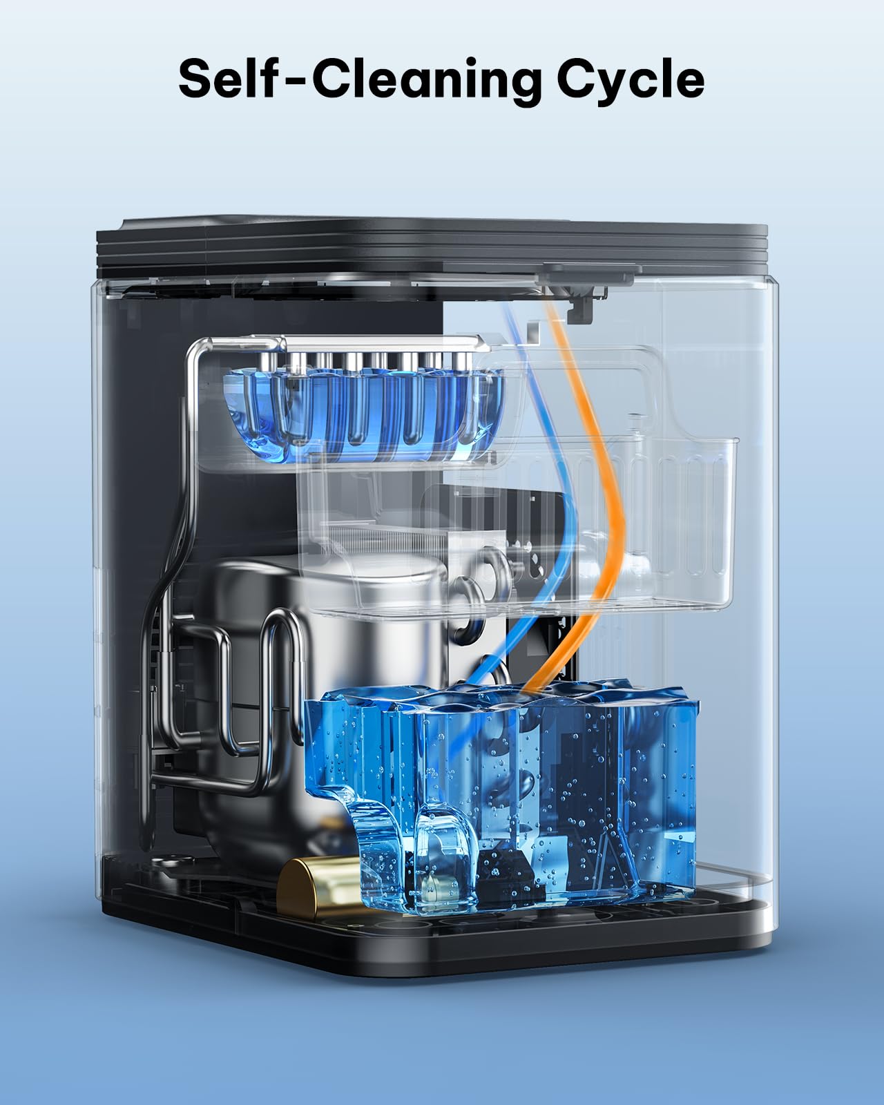 Silonn Ice Maker Countertop, 8 Ice Cubes In 6 Mins, 26.5 Lbs/24h, 2 Bullet Ice Sizes, Self-Cleaning Bullet Ice Maker, Portable Ice Machine For Kitchen, Party, Office, And RV Camping on Fridge.com - View 6