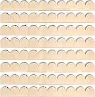 24-Pack 15.75" Unfinished Wooden Scalloped Molding Trim - DIY Decorative Wood Edge for Walls, Shelves, Crafts & Home Decor