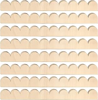 24-Pack 15.75" Unfinished Wooden Scalloped Molding Trim - DIY Decorative Wood Edge for Walls, Shelves, Crafts & Home Decor
