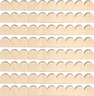 24 Pack of 15.75 Inch Unfinished Wooden Scalloped Molding Trim Unfinished Scalloped Decorative Wood Trim DIY Molding Trim Scalloped Edge Decorative Wood Molding for Home Wall decor