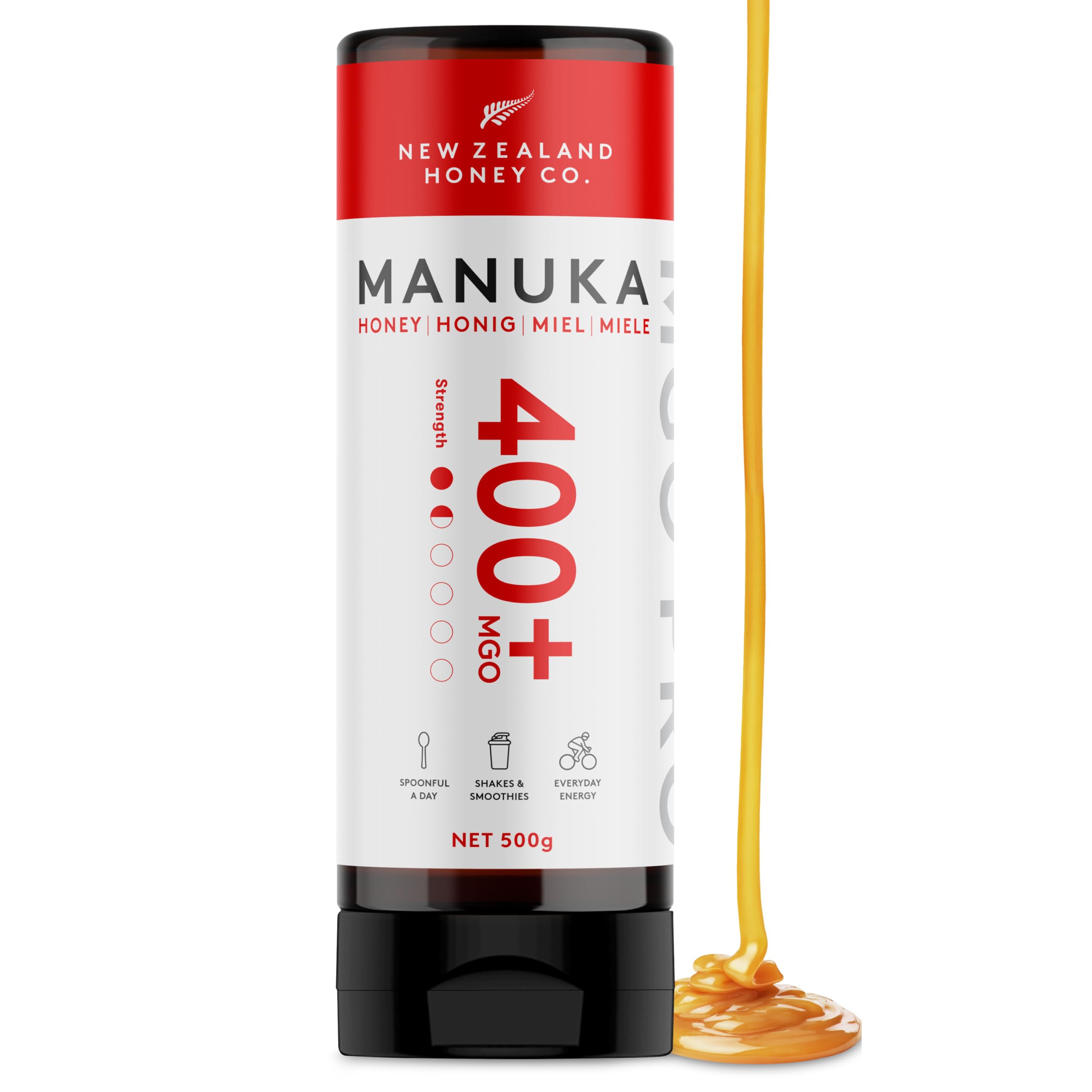 New Zealand Honey Co. Miel de Manuka MGO 400+ | Nueva Zelanda Miel 100% Pura y Saludable | 500g