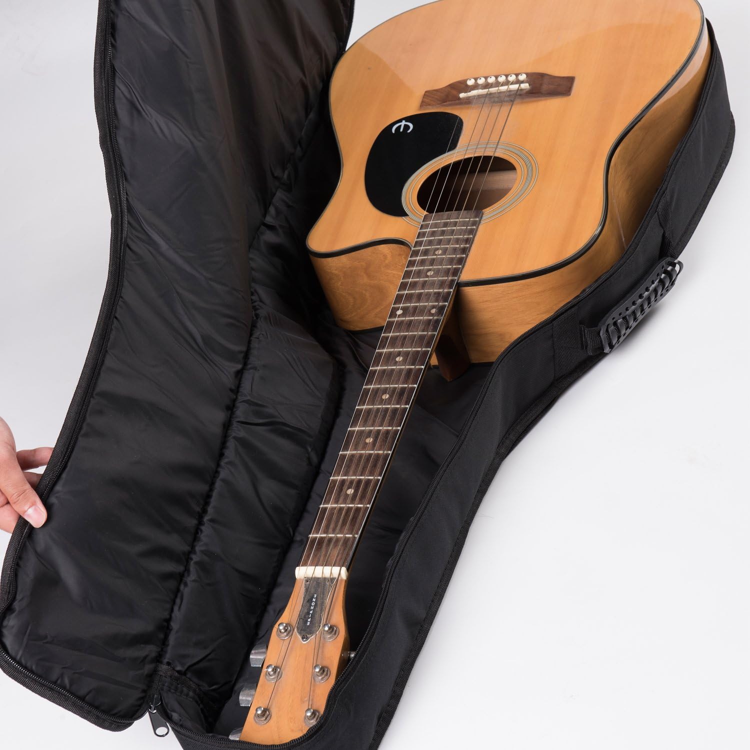 Aliyes Acoustic Class Guitar Gig Bag Full Size Metal Zippers Carrying Bag 41" Water-Resistant Oxford Fabric 8mm Thick Sponge Padded Adjustable Strap-red