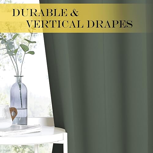 Miniatura 5 de NICETOWN Cortina opaca para puerta de 72 pulgadas de largo, con ojales, reducción de ruido, aislamiento térmico, tratamientos modernos para ventanas
