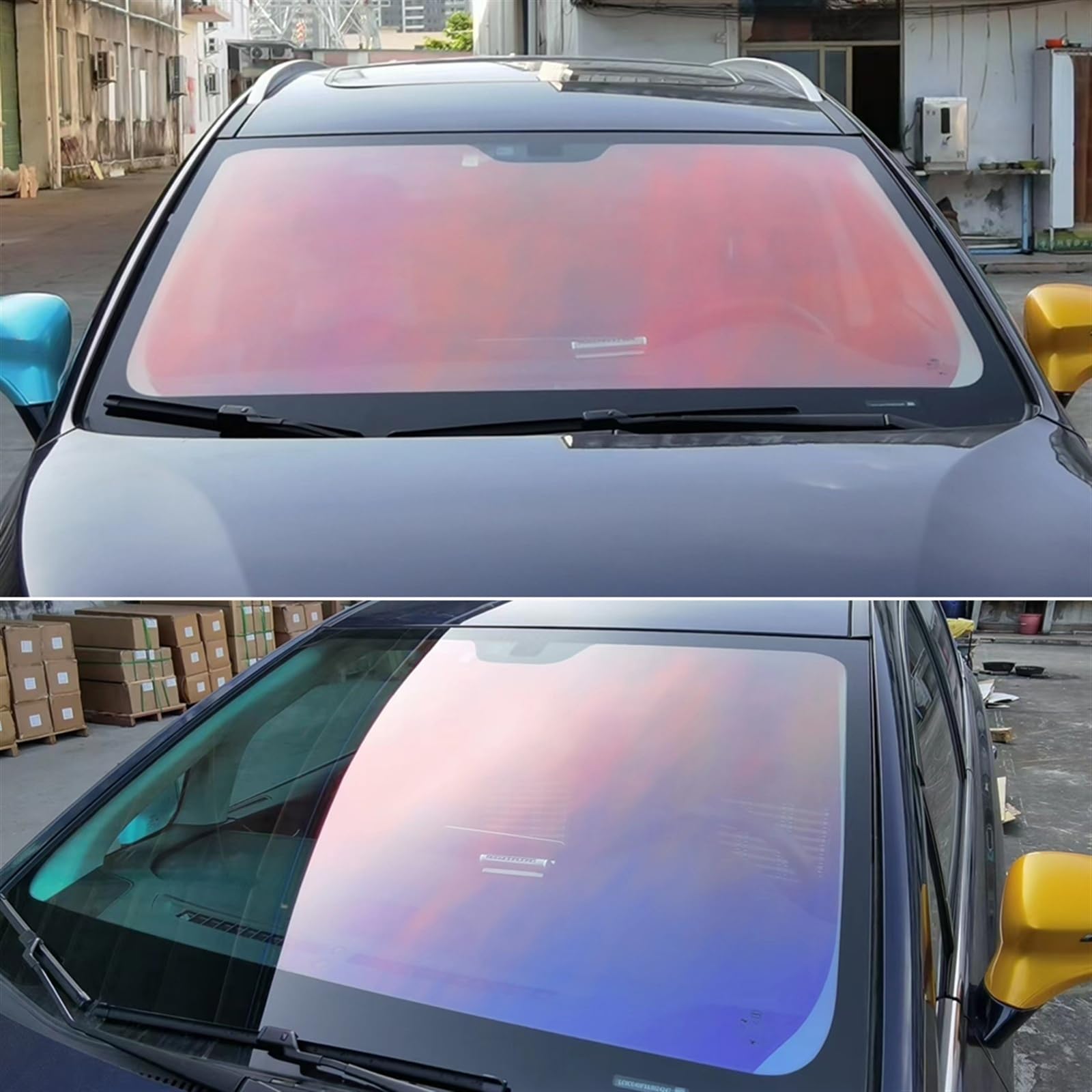 Auto Schutz Carbon Folie, 0,9MX 3.0M, Windschutzscheiben-Folien, Auto-Front-Heckscheiben-Tönung, Windschutzscheiben-Schutz, Solar-Tönungsfolie, UV-Block(90x300cm)
