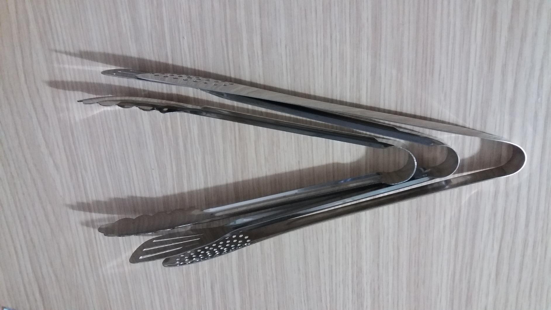 Pinza Barbecue Acciaio Inox 43cm - Con Manico Legno Per Grigliate All'Aperto - Foto 13